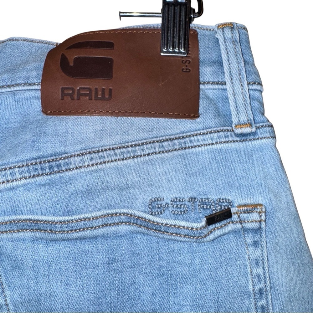 G STAR Raw 3301 Slim Light Blue Button Fly Jeans Skater Pants Size 29 X 30 - Picture 6 of 14